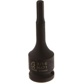 SUNEX TOOLS 36471 3/8-Inch Drive 3/16-Inch Hex Impact Socket