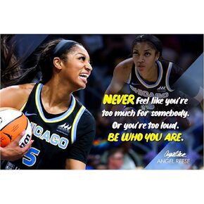 Vincit Veritas Angel Reese Motivational Poster Quote Inspirational Quotes Classroom Posters Books Documentary Basketball Pro Legend Merch WNBA Chicago Sky's Jersey Apparel Star Athlete Autograph P150