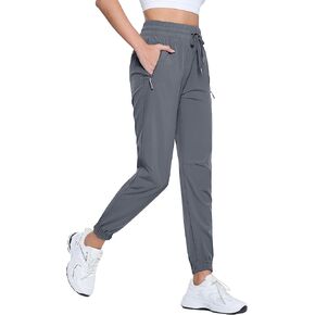 TACVASEN Women's Lightweight Hiking Pants Quick Dry Joggers Water Resistant Athletic Sweatpants with Pockets Outdoor