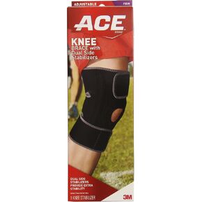 ACE Adjustable Knee Brace with Dual Side Stabilizers, Helps support weak, injured, arthritic or sore knee, One Size Fits Most