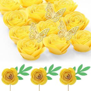 3D Rolled Roses Paper Flowers Decorations for Custom Shadow Box Frame, Handmade Mini Artificial Crafts DIY Gift (18 Pieces, Dark Purple)