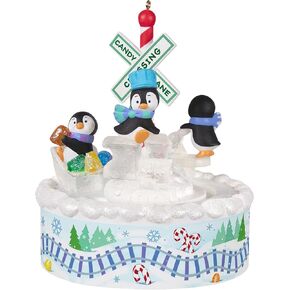 Hallmark Keepsake Christmas Ornament 2022, Playful Penguins on Train with Music, Light and Motion