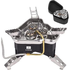 Bulin Camping Gas Stove Burner 6800W Adjustable 3 Burners Ultralight Windproof Backpacking Stove Portable Propane Stove Camp Stoves for Camping Hiking Backpack Outdoor