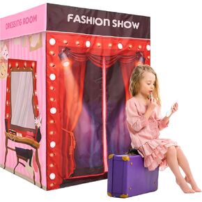 خيمة لعب وردية اللون من PLAY 10 Princess Castle Kids، بيت لعب تظاهري قابل للطي للفتيات في الأماكن المغلقة والمفتوحة، سهلة الطي للخلف، 37 * 28 * 40 بوصة، كبيرة بما يكفي لـ 2-3 أطفال صغار يلعبون معًا