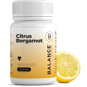 Citrus Bergamot 500mg - Revitalize Your Heart Health - Advanced Bergamot Supplement for Metabolism & Cholesterol Health - 60 Vegan Capsules by Balance Breens