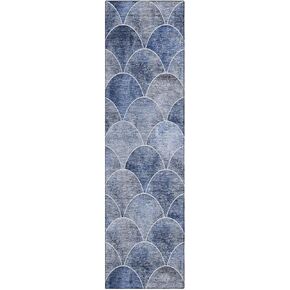 Addison Rugs Chantille ACN594 Green 2'3" x 7'6" Indoor Outdoor Hallway Runner Rug, Stain Resistant Washable Kitchen Area Carpet for Bathroom, Laundry and Bedroom Rug