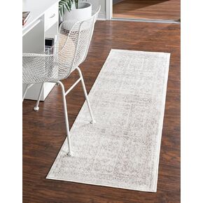 Unique Loom Oxford Collection Area Rug - Magdelan (5' 3" x 8' Oval, Beige/ Ivory)