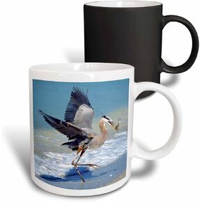 3dRose Florida, Captiva Island Blue Heron Bird-Us10 Bja0183-Jaynes Gallery Ceramic Mug, 11 oz, White