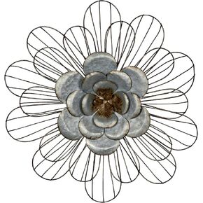 ستراتون ديكور منزلي S07729 ديكور حائط على شكل زهرة سلكية، 21.50 عرض × 0.50 عمق × 21.50 ارتفاع، ذهبي in Kuwait