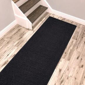Kapaqua Grey Solid Colored Runner Rug Non Slip Rubber Backed Pet Friendly Kitchen Hallway 2x4