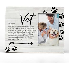 FONDCANYON Vet Definition Picture Photo Frame,Veterinarian Appreciation Picture Frames, Best Vet Birthday Gifts,Vet School Graduate Gifts for Men Women Animal Doctor Vet Nurse(4x6 Inch Photo)