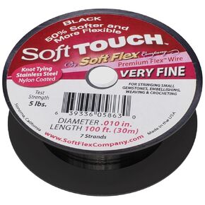 Soft Flex XCR-5411 Soft Touch Very Fine Beading Wire, 0.010"/100', Silver