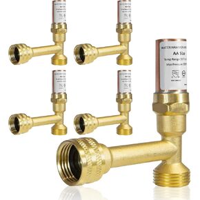 Water Hammer Arrestor,3/4 Inch Swivel FHT x 3/4 Inch MHT Tee Copper Water Arrestor for Washing Machine Connection(1PACK, Tee Stainless Steel Arrestor)