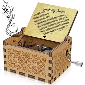 UTEMAN Birthday Gifts for Wife Music Box Gift for Mom from Daughter Son Women Gifts for Christmas You are My Sunshine Wood Musical Box Gifts for Birthday/Christmas/Mothers Day/Valentine's Day