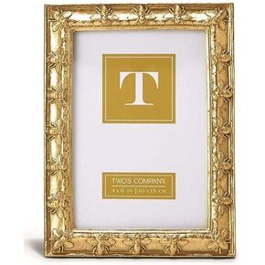 Two's Company Set of 2 Golden Bee Photo Frames 4x6 and 5x7 inches
