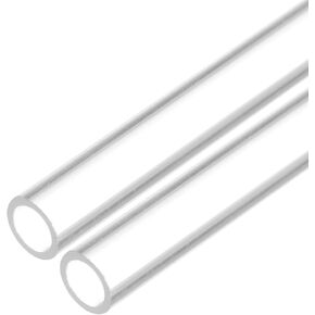 Plastic Pipe Rigid Polycarbonate Round Tube Clear, [for Lighting, Models, Water Plumbing] - 0.3x0.4"(8x10mm), 12"(300mm) Length/Transparent / 2 Pcs