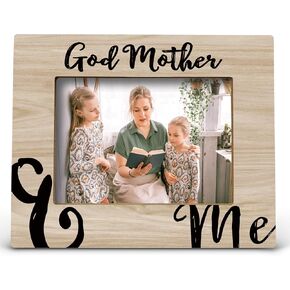 FONDCANYON God Mother Picture Photo Frame - God Mother and Me Gifts for Women From Godchild, Mother's Day Birthday Gifts for Godmother Mom, Religious Catholic Gifts (5x7 Inch Photo)