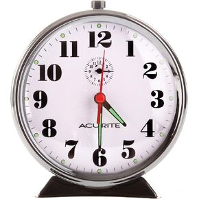 AcuRite 15607 Vintage Alarm Clock, Black Nickel