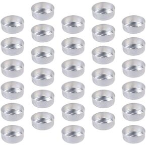 EXCEART Jars for Candles 200pcs Aluminium Tea Light Empty Case Containers Tins Round Tin Tea Light Cups Candle Wax Containers DIY Tealight Candles Making Supplies Tea Lights Candles