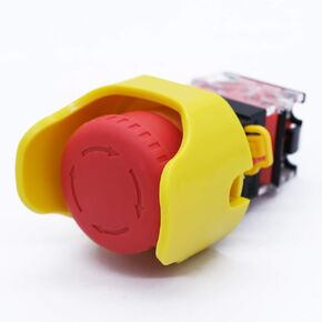 mxuteuk 1 NC 1 NO 22mm Red Mushroom Emergency Stop Push Button Switch AC 660V 10A + protective cover Anti-misoperation，3 Years Warranty LA36-11ZS-XYB