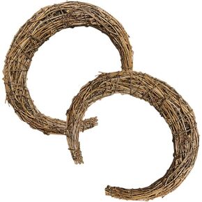 MAGICLULU 2pcs Rattan Moon Shape Garland DIY Rattan Moon Wreath Creative Moon Shape Wreath for Christmas Home Decoration (25cm)
