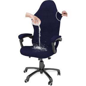 Gaming Chair Covers Slipcovers Office Desk Chair Cover Waterproof with Armrest Covers, Stretch Computer Chair Cover Ergonomic Rotating Armchair Covers Stretchable Seat Chair Cover Non Slip-Dark Green