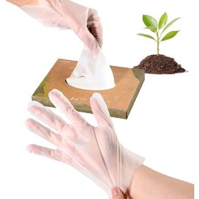 Fit Meal Prep 100/200 / 600/2000 Pack Compostable Food Prep Gloves Biodegradable Gloves, Cooking Gloves Food Safe Gloves