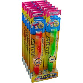 Dr. Fresh Firefly, The Original Flashing Light Up Timer Toothbrush for Kids, Soft Bristle, 1 Minute Timer (Pack of 12)