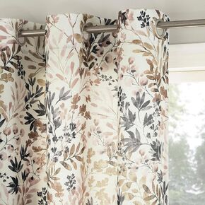 No. 918 Amelie Botanical Print Energy Saving Grommet Curtain Panel, 48" x 84", Indigo Blue