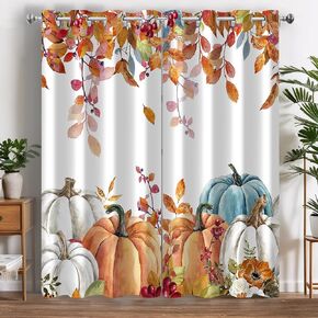 Tropical Floral Plant Black Out Window Curtains, Vintage Hibiscus Flower Palms Banana Monstera Decor for Bedroom, Living Room, Grommet Window Drapes 2 Panel Set, 52"x84"