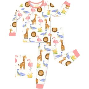 Bamboo Viscose Baby Boys Girls Pajama Sets 3-4Y Toddler Kids Softness Two Piece Long-Sleeve Snug fit Sleepwear Pjs