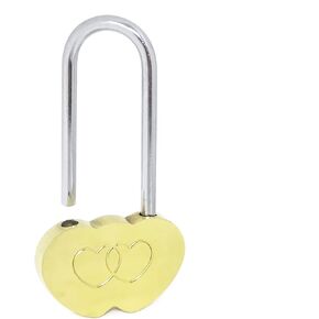 Honbay Love Lock without Key, Engraved Double Heart Padlock, Solid Brass Heart Lock, Wish Lock, Everlasting Love for Lovers, Romantic Padlock