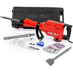 XtremepowerUS 2200W Demolition Jack Hammer Chisel & Shovel Bits Demo Jack Hammer Construction Concrete Floor Breaker Drill
