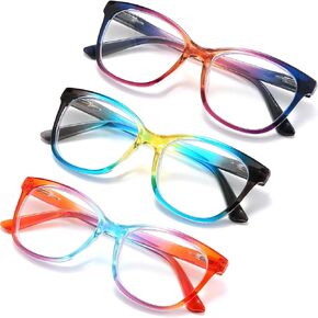 Reading Glasses Women Men Cat-eye Blue Light Blcoking Magnifying Readers Lightweight Eyeglasses 3-Pack