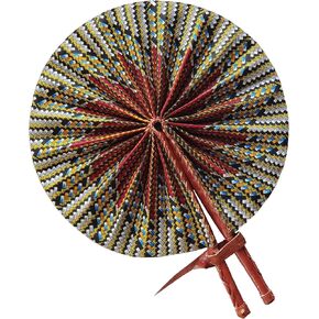 Dupsie's ANAN African Kente Print Folding Handheld Hand Fan Hand-Crafted