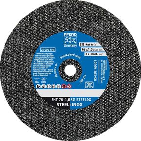 PFERD 69301 Flat Die Grinder Cut-Off Wheel, Type 1, Aluminum Oxide A, 3" Diameter x .035" Thick, 1/4" Bore, 25000 RPM, 60 Grit (Pack of 50)