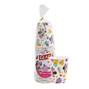Glad for Kids Disney Mickey & Friends 9oz Paper Cups with Minnie Mouse Pink Polka Dots Design, 24 Count | Pink Polka Dot Mickey & Friends Paper Cups for Everyday Use, Kids Cups
