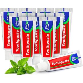 100 pcs Travel Size Toothpaste Bulk, 0.88oz/25 Grams Small Toothpaste Travel Size Bulk 4x1.4 inches Mint Mini Disposable Toothpaste for Hotel,Guests,Homeless,Charity