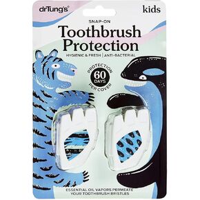 drTung's Kids’ Snap-On Toothbrush Protection, 2 Protectors (2 Pack)
