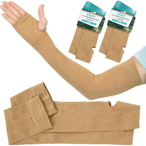 Vive Arm Protection Sleeves for Men & Women (2 Pairs) - Cooling Sun Protection Sleeves for UV Protection, Farmers & Gardening