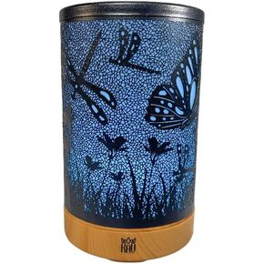 Aromatherapy Diffuser, KAV Shadow of The Butterfly Black Metal Essential Oil Diffuser, 150ml Ultrasonic Cool Mist Home Humidifier Diffusers, LED Lighting and Auto Shut-Off, Essential Oil Included