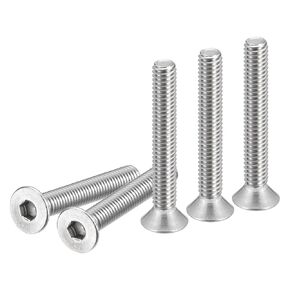 #10-32 x 3/8" Flat Head Socket Cap Screws, 50 Pack 304 Stainless Steel Hex Socket Flat Head Screws, Full Thread, Countersunk Bolts