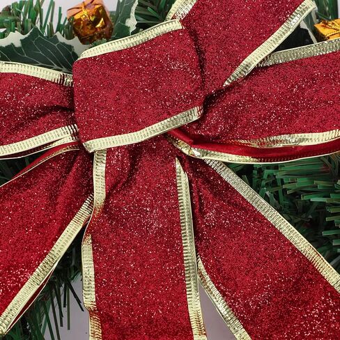 17.7" Christmas Wreath, Artificial Winter Christmas Red Wreath, Front Door Christmas Wreath for Indoor Outdoor Home Office Wall Wedding Holiday Christmas Decor in Saudi Arabia
