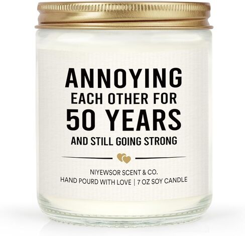 50th Anniversary Candle, 50th Wedding Anniversary, Gifts for Couple, 50th Anniversary, Gifts for Parents, 50 Years Anniversary, Gifts for Husband, Wife, Him, Her, Friends in Saudi Arabia