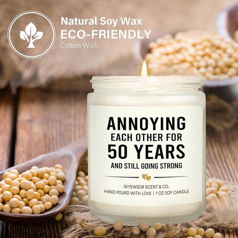 50th Anniversary Candle, 50th Wedding Anniversary, Gifts for Couple, 50th Anniversary, Gifts for Parents, 50 Years Anniversary, Gifts for Husband, Wife, Him, Her, Friends in Saudi Arabia