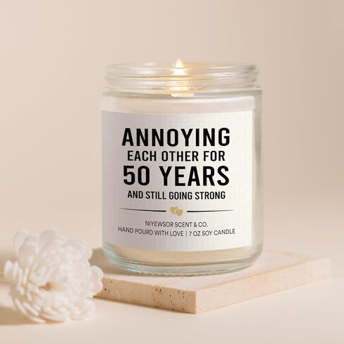 50th Anniversary Candle, 50th Wedding Anniversary, Gifts for Couple, 50th Anniversary, Gifts for Parents, 50 Years Anniversary, Gifts for Husband, Wife, Him, Her, Friends in Saudi Arabia