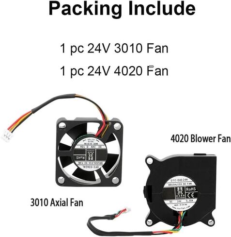 عبوتان من مروحة تبريد الطارد للطابعة ثلاثية الأبعاد من أجزاء وملحقات الطابعة ثلاثية الأبعاد، تتضمن مروحة Hotend 24V 4020 ومروحة تبريد 24V 3010 مع طرفين طرفيين، للطابعة ثلاثية الأبعاد K1/K1 MAX in Kuwait