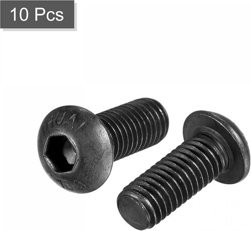 uxcell M8x16mm عرافة المقبس زر غطاء الرأس البراغي مسامير سبائك الصلب 10 قطع in Saudi Arabia