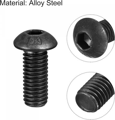 uxcell M8x16mm عرافة المقبس زر غطاء الرأس البراغي مسامير سبائك الصلب 10 قطع in Saudi Arabia