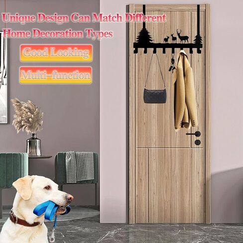 Over The Door Hooks for Hanging Coat Rack Towel Hook Metal Door Hanger Hook Black Coat Hook for Hat,Clothes,Keys,Pet Leash,Umbrella in Saudi Arabia